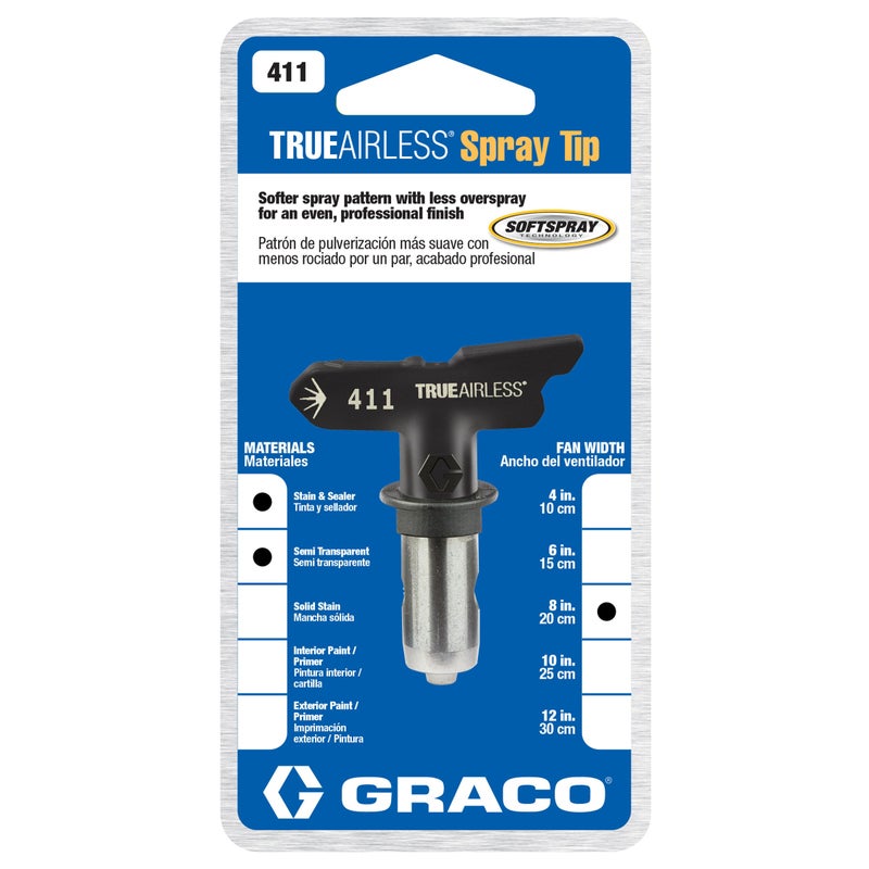Graco TRU411 TrueAirless 411 Spray Tip, Black, Silver - Image 2